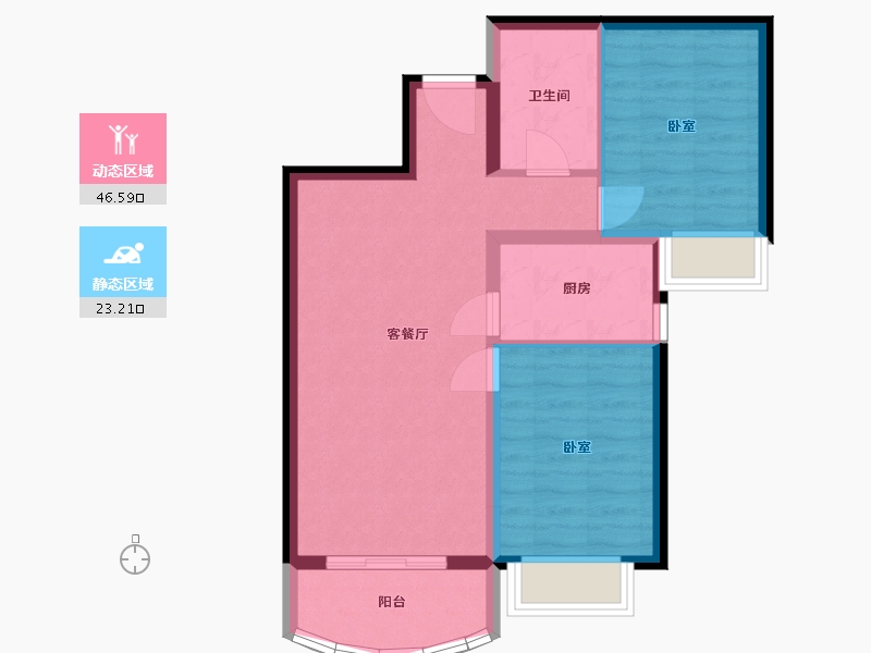 河北省-唐山市-东方渔人码头-62.52-户型库-动静分区