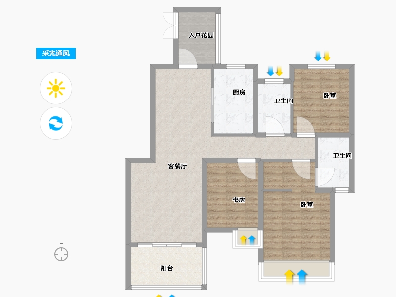 江苏省-盐城市-宝达香格里拉-101.00-户型库-采光通风