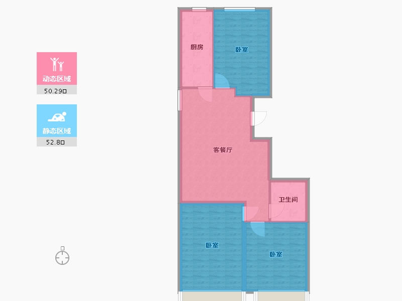 河北省-邯郸市-龙山君子居-93.95-户型库-动静分区