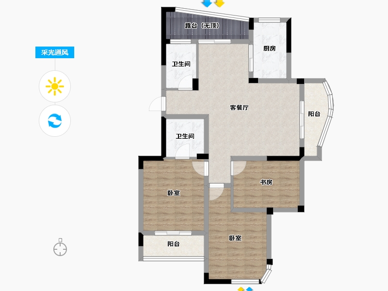 浙江省-杭州市-林溪闲庭-101.38-户型库-采光通风