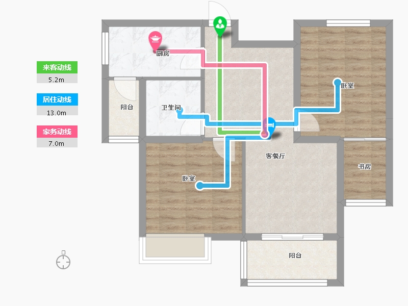 浙江省-绍兴市-华锦锦园-69.00-户型库-动静线