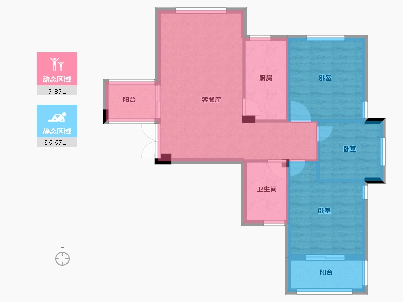 浙江省-杭州市-恒厚阳光城-74.31-户型库-动静分区