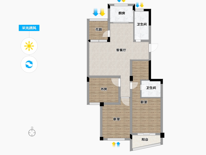 浙江省-杭州市-林溪闲庭-100.01-户型库-采光通风