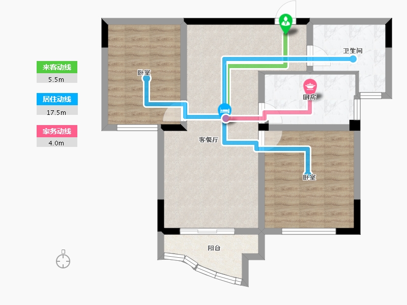 浙江省-杭州市-林溪闲庭-71.00-户型库-动静线