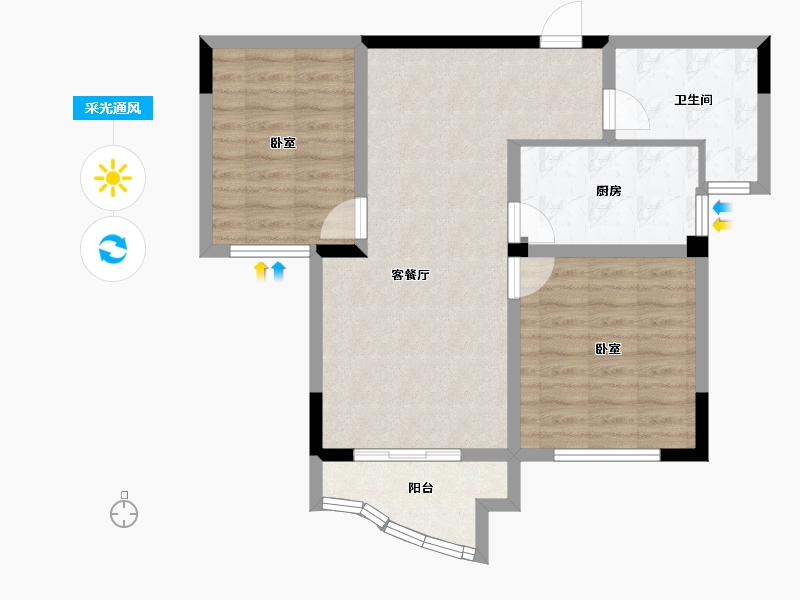 浙江省-杭州市-林溪闲庭-71.00-户型库-采光通风