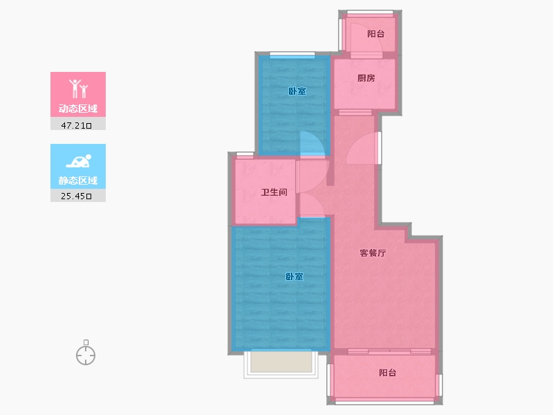 河北省-唐山市-名仕雅居-64.10-户型库-动静分区