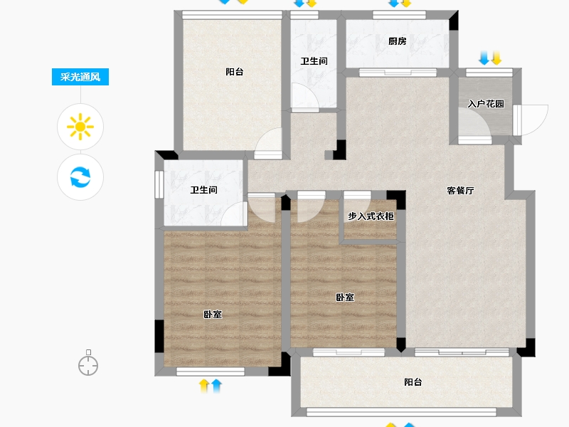 江苏省-苏州市-中节能生态岛-92.00-户型库-采光通风