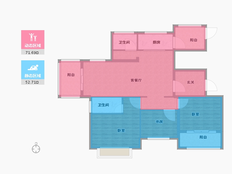 江苏省-盐城市-俊知香槟公馆-112.49-户型库-动静分区