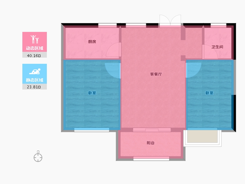 浙江省-宁波市-新中宇维萨-57.99-户型库-动静分区