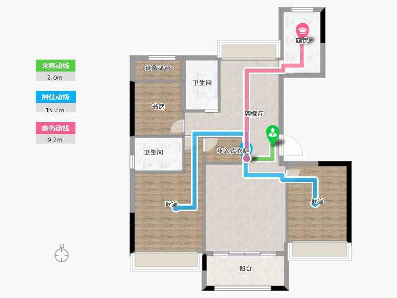 浙江省-宁波市-锦绣江南-106.00-户型库-动静线