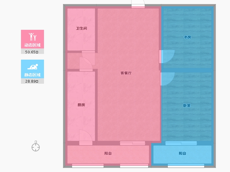 河北省-邯郸市-龙山君子居-71.47-户型库-动静分区