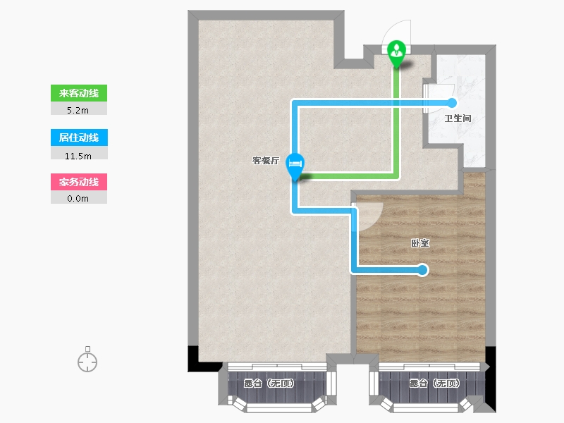 浙江省-杭州市-香山四季公馆-64.00-户型库-动静线