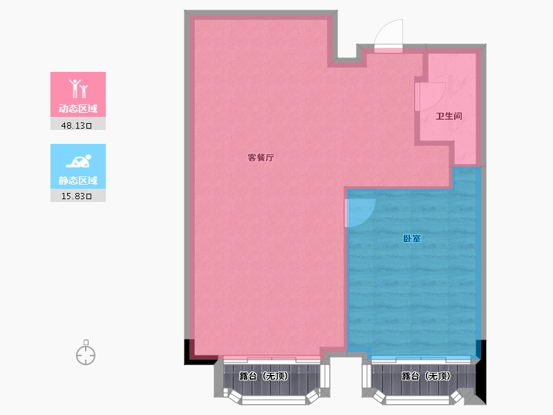 浙江省-杭州市-香山四季公馆-64.00-户型库-动静分区