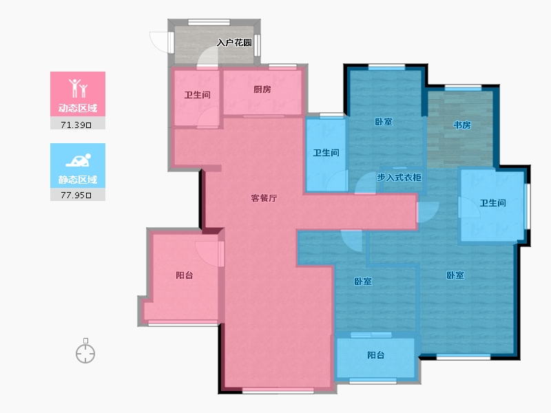 浙江省-宁波市-锦港府-140.00-户型库-动静分区