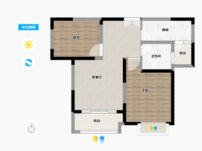 江苏省-无锡市-红星国际广场-71.01-户型库-采光通风