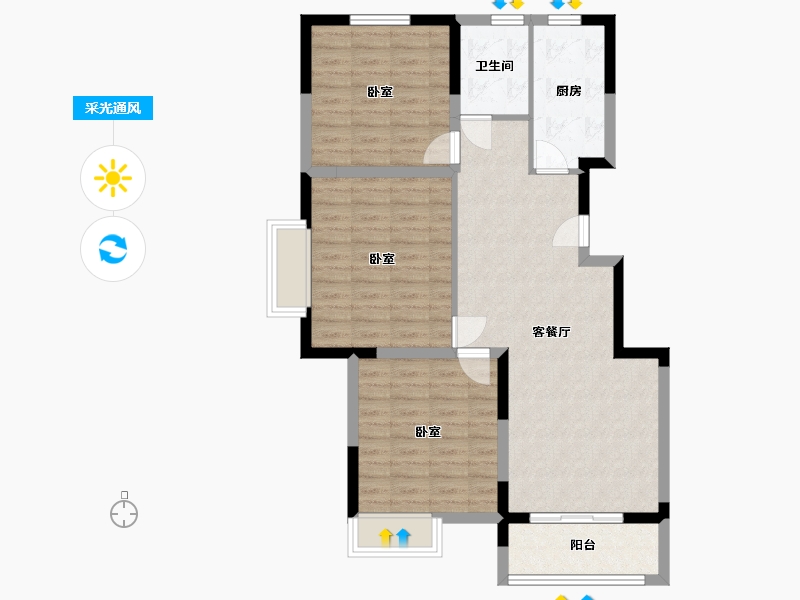 江苏省-南京市-华菁水苑-87.15-户型库-采光通风