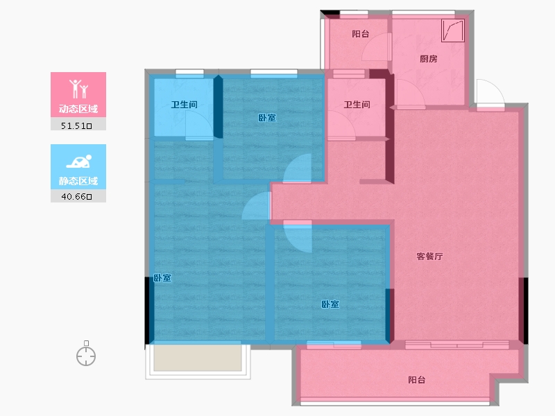 四川省-巴中市-明发·桃源名著-81.37-户型库-动静分区