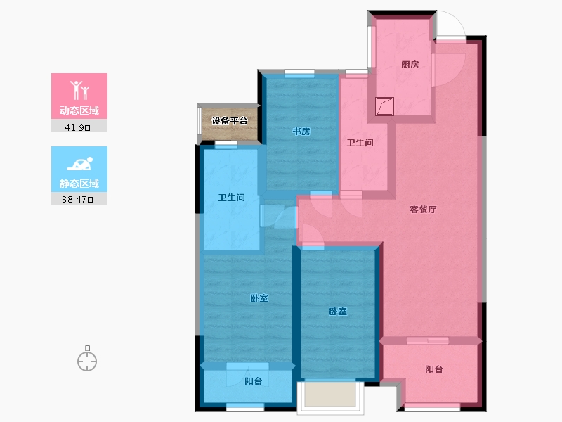 浙江省-嘉兴市-开元名都-71.00-户型库-动静分区