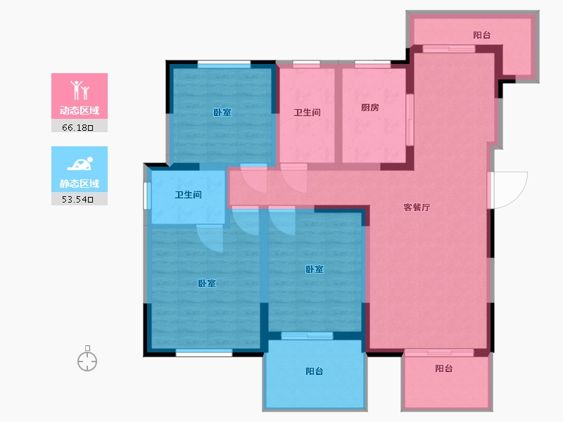 江苏省-南京市-福源名居-107.00-户型库-动静分区