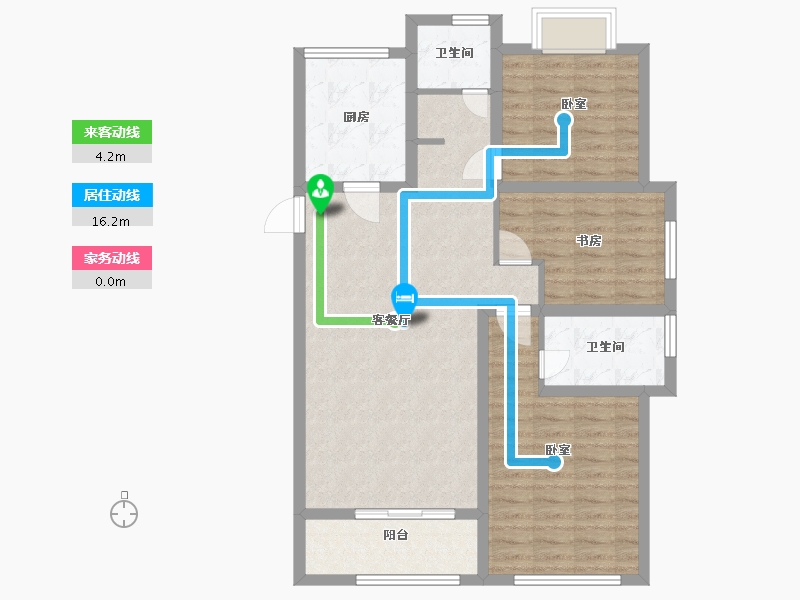 浙江省-嘉兴市-四季香榭-93.00-户型库-动静线