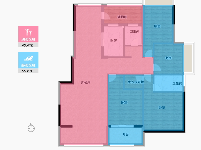 浙江省-宁波市-紫东名府-109.00-户型库-动静分区