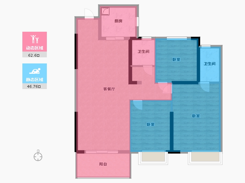 湖北省-黄石市-金銮·龙吟湾-98.70-户型库-动静分区