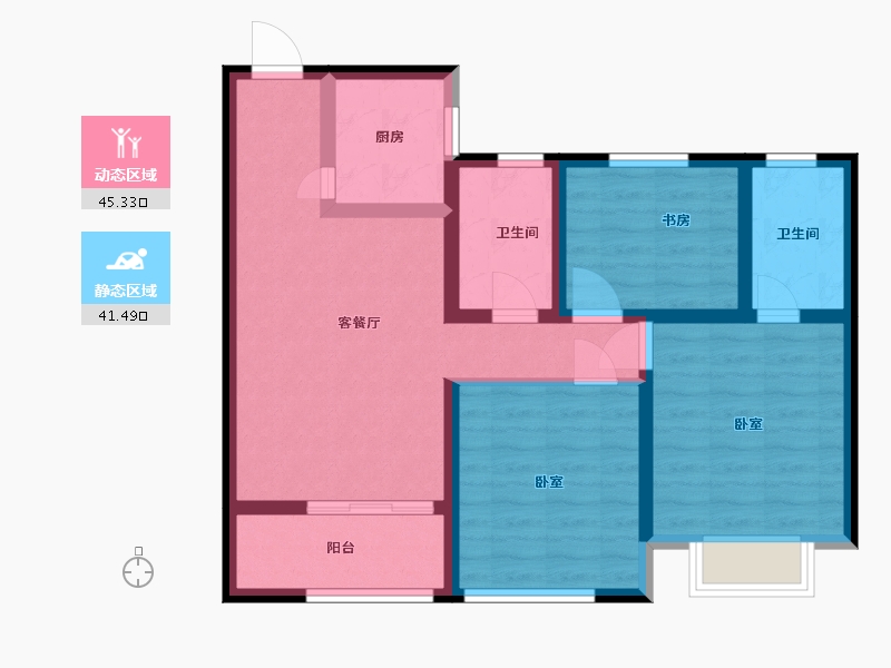 浙江省-嘉兴市-四季香榭-76.19-户型库-动静分区