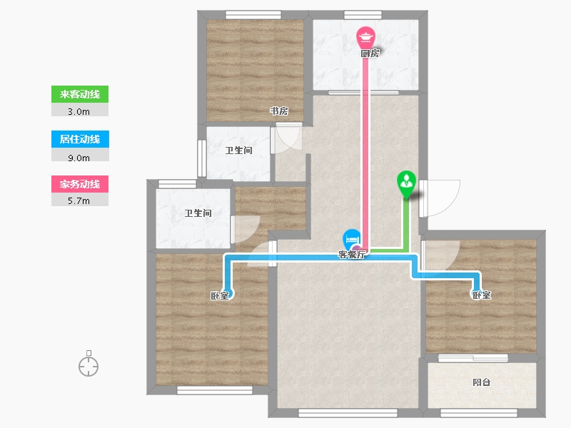 浙江省-宁波市-雅戈尔明洲-84.10-户型库-动静线