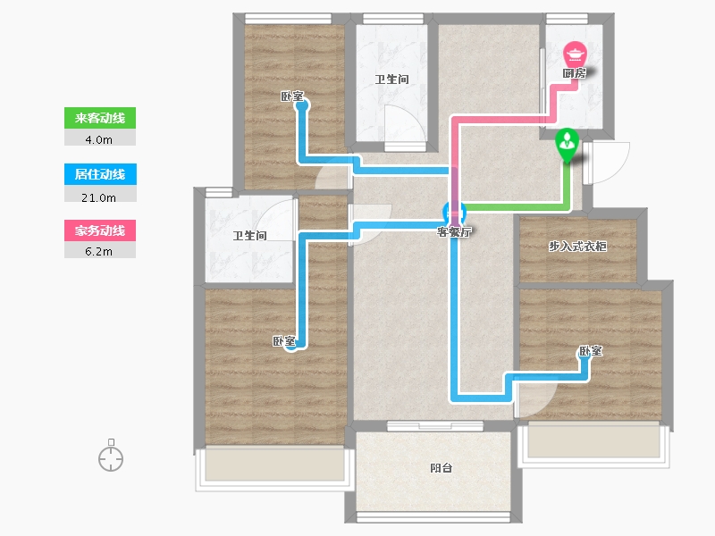 浙江省-嘉兴市-卡森卫星城名庭园-90.01-户型库-动静线