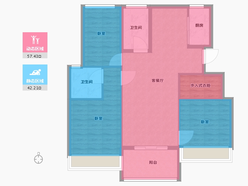 浙江省-嘉兴市-卡森卫星城名庭园-90.01-户型库-动静分区