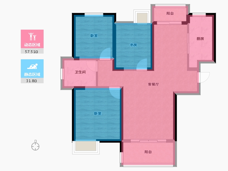 安徽省-合肥市-华润橡树湾-78.94-户型库-动静分区