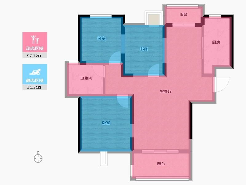 安徽省-合肥市-华润橡树湾-78.71-户型库-动静分区