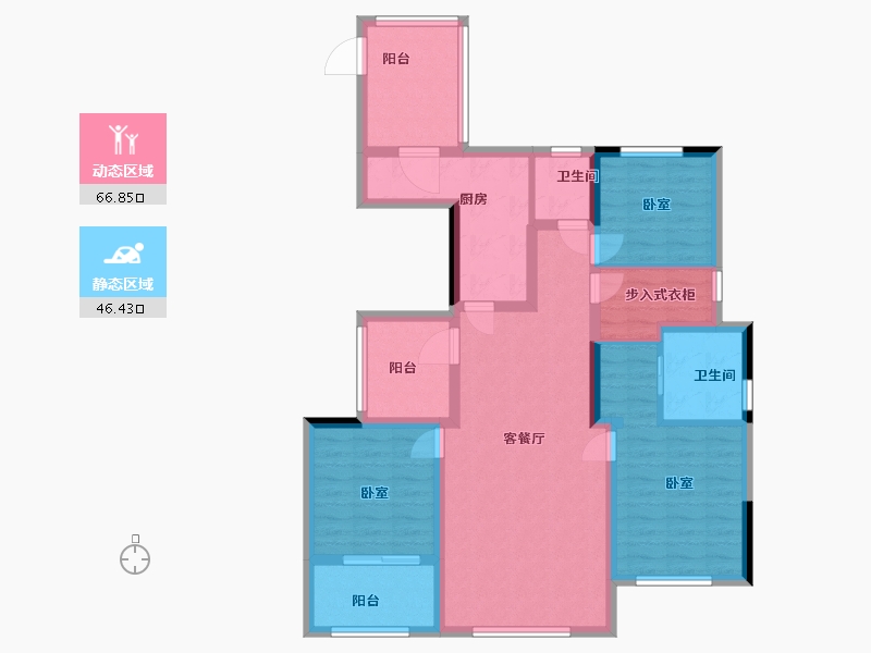 浙江省-宁波市-雅戈尔明洲-100.00-户型库-动静分区