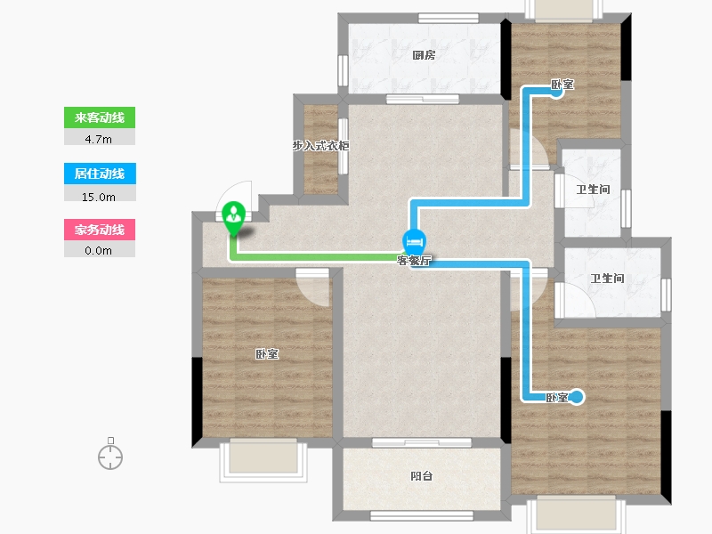 浙江省-宁波市-世茂大目湾-101.00-户型库-动静线