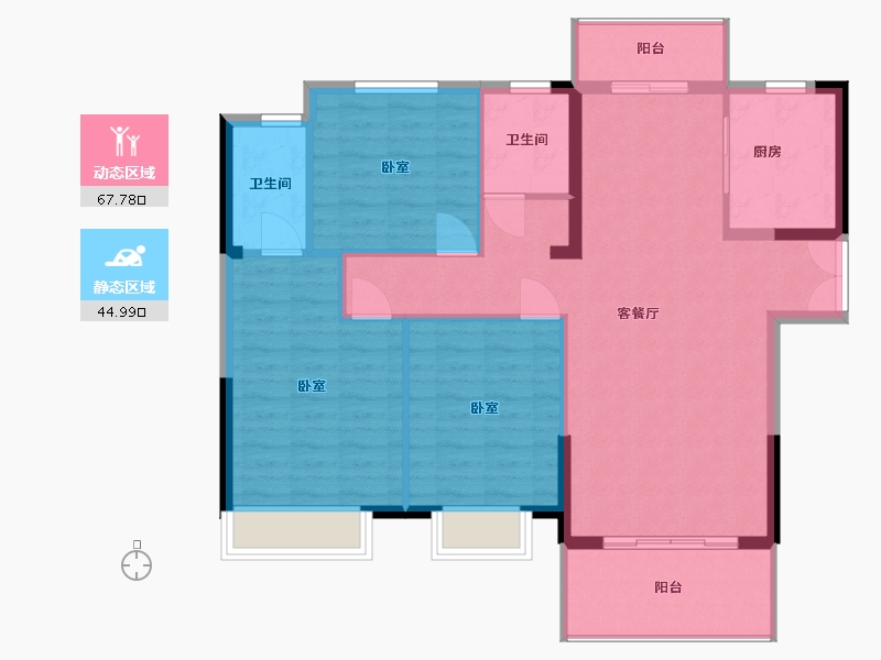 湖北省-黄石市-金銮·龙吟湾-103.10-户型库-动静分区