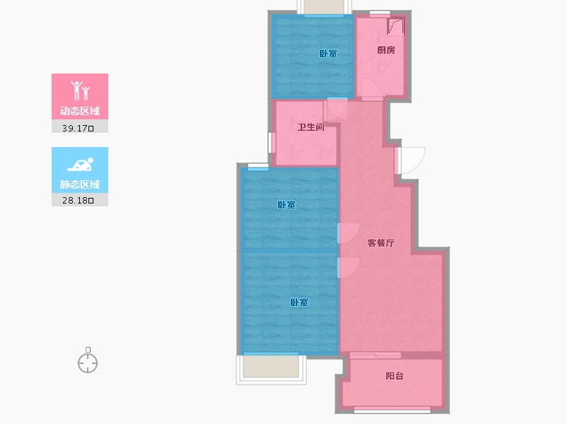 浙江省-宁波市-香河湾-60.00-户型库-动静分区