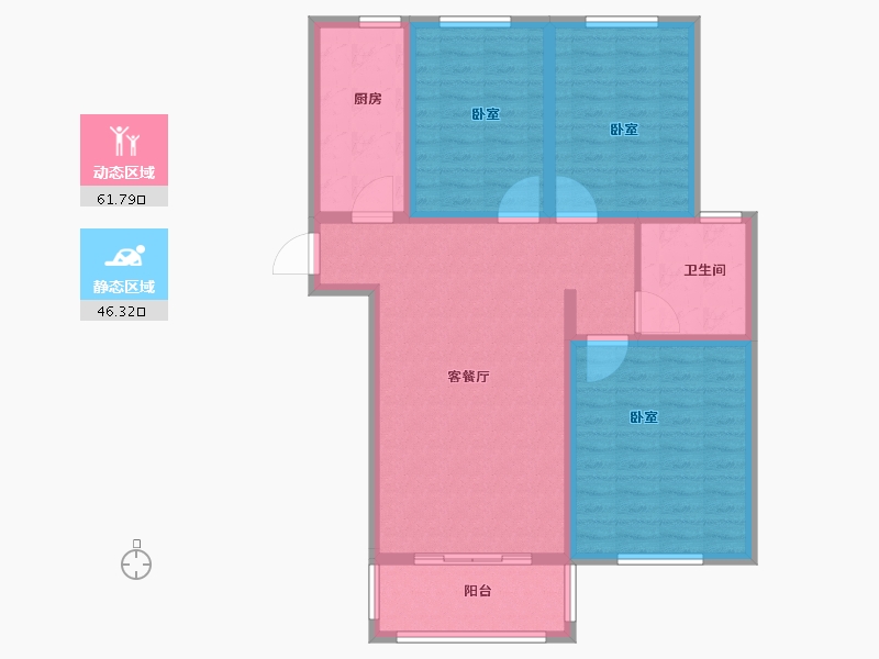 江苏省-宿迁市-盛世家园-96.98-户型库-动静分区