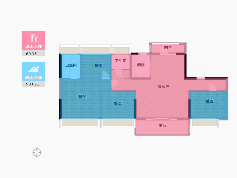 湖北省-黄石市-碧桂园·翘楚棠-116.00-户型库-动静分区