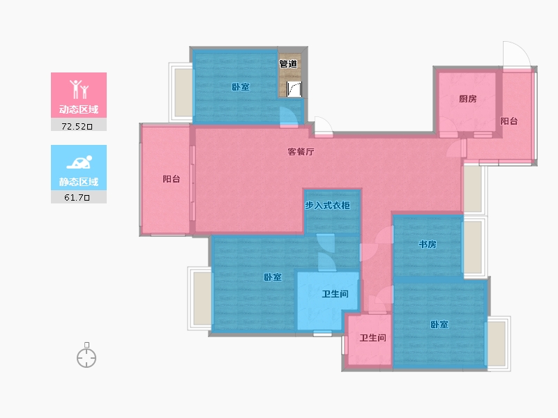 浙江省-温州市-君悦豪庭-121.67-户型库-动静分区