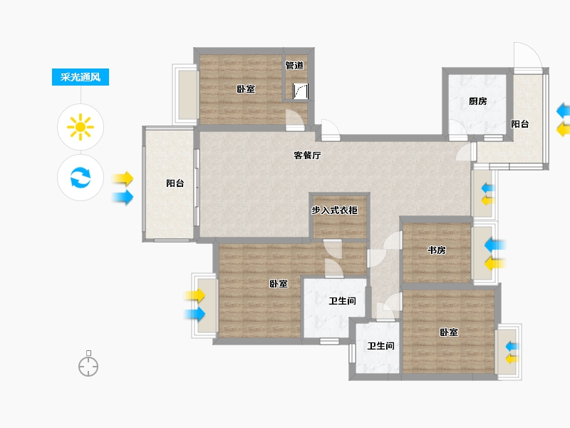 浙江省-温州市-君悦豪庭-121.67-户型库-采光通风