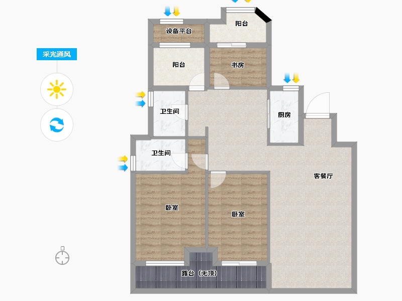 浙江省-宁波市-泰悦首府-102.00-户型库-采光通风