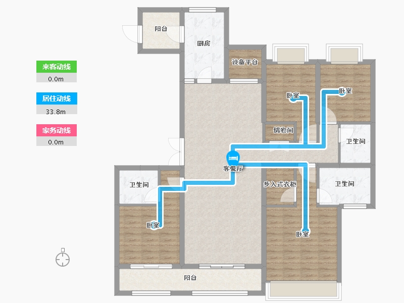 安徽省-合肥市-绿地中心住宅-140.50-户型库-动静线