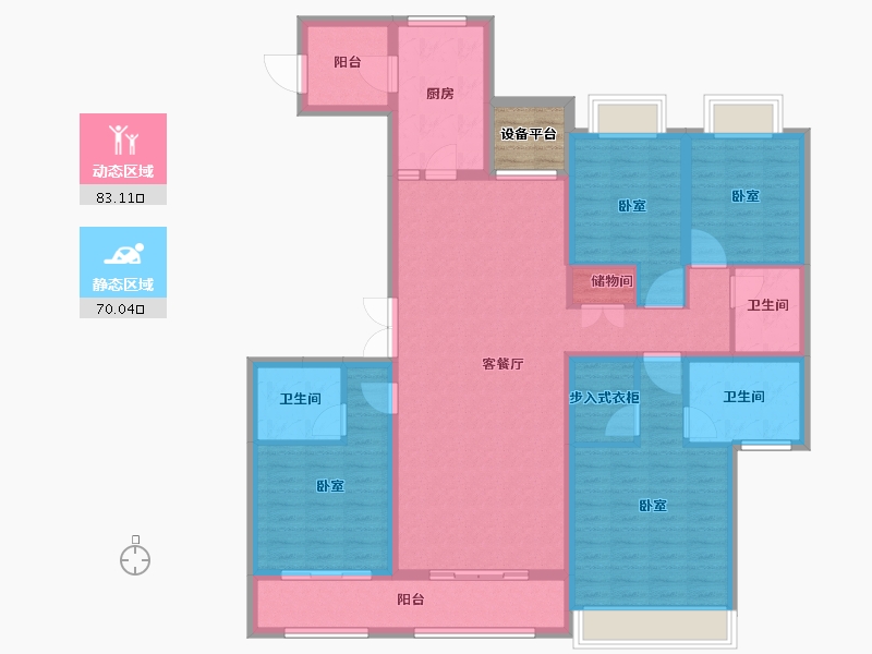 安徽省-合肥市-绿地中心住宅-140.50-户型库-动静分区