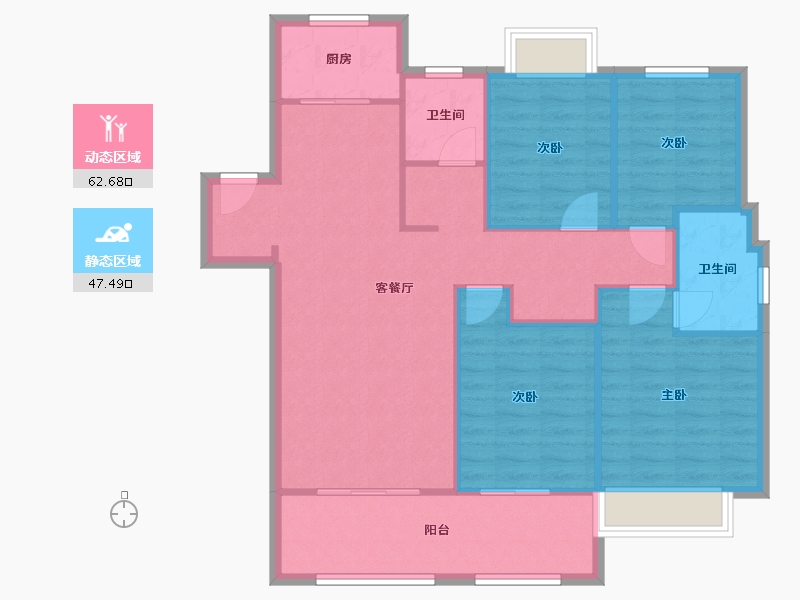 江苏省-淮安市-中南世纪城-100.55-户型库-动静分区