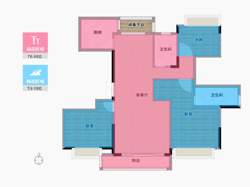 浙江省-宁波市-水岸香榭-126.00-户型库-动静分区