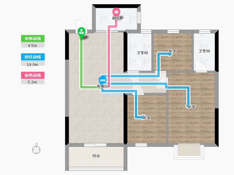 甘肃省-天水市-明昊瑞府-78.66-户型库-动静线