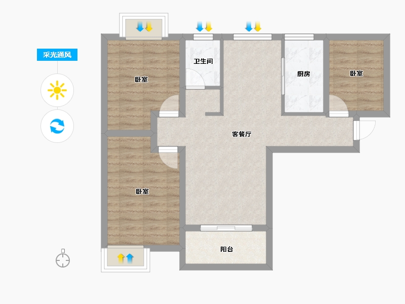 安徽省-合肥市-世宏城市广场-71.01-户型库-采光通风