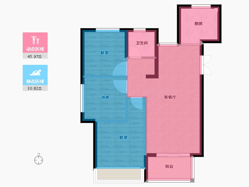 浙江省-宁波市-鼎豪名苑-69.00-户型库-动静分区