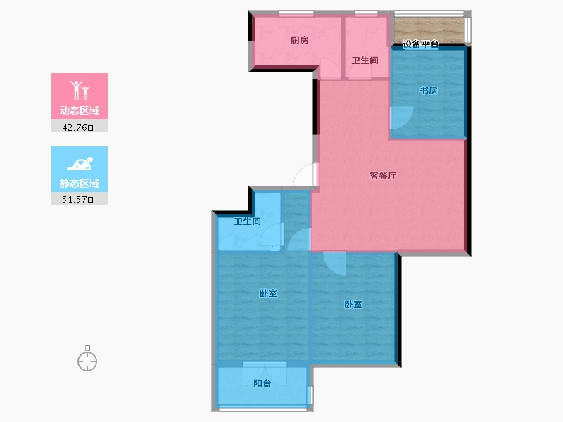 浙江省-宁波市-汇智佳园-88.00-户型库-动静分区