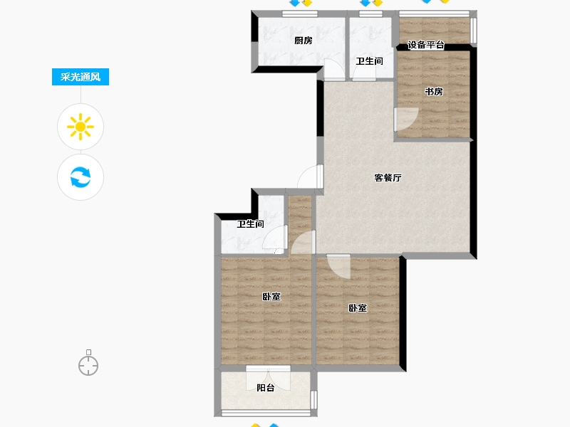 浙江省-宁波市-汇智佳园-88.00-户型库-采光通风